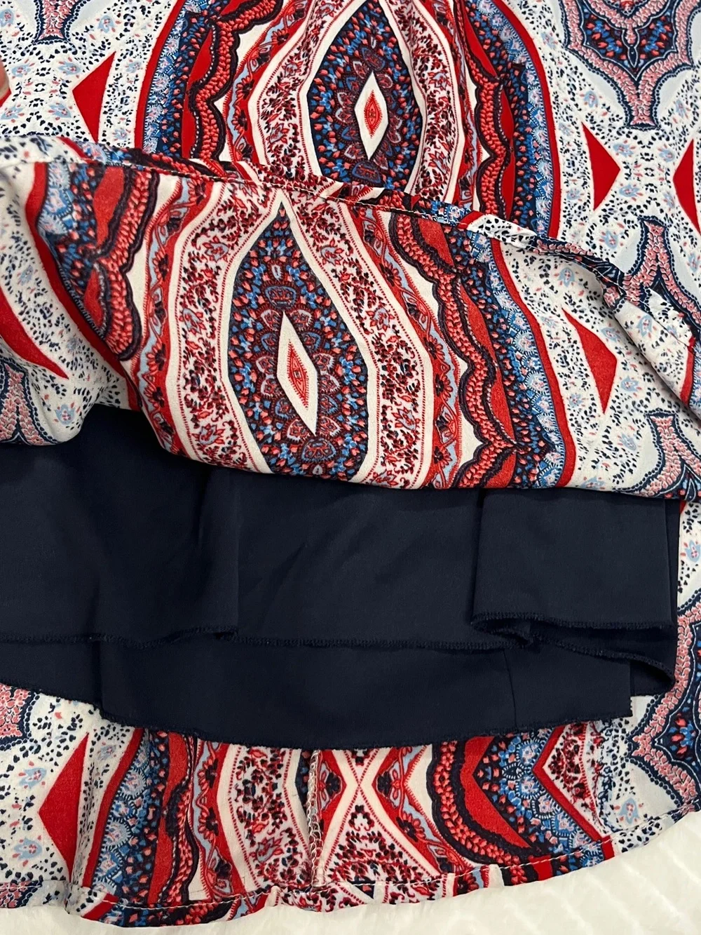 Speechless Sleeveless Paisley High Neck Dress Girls‎ 14 red white blue